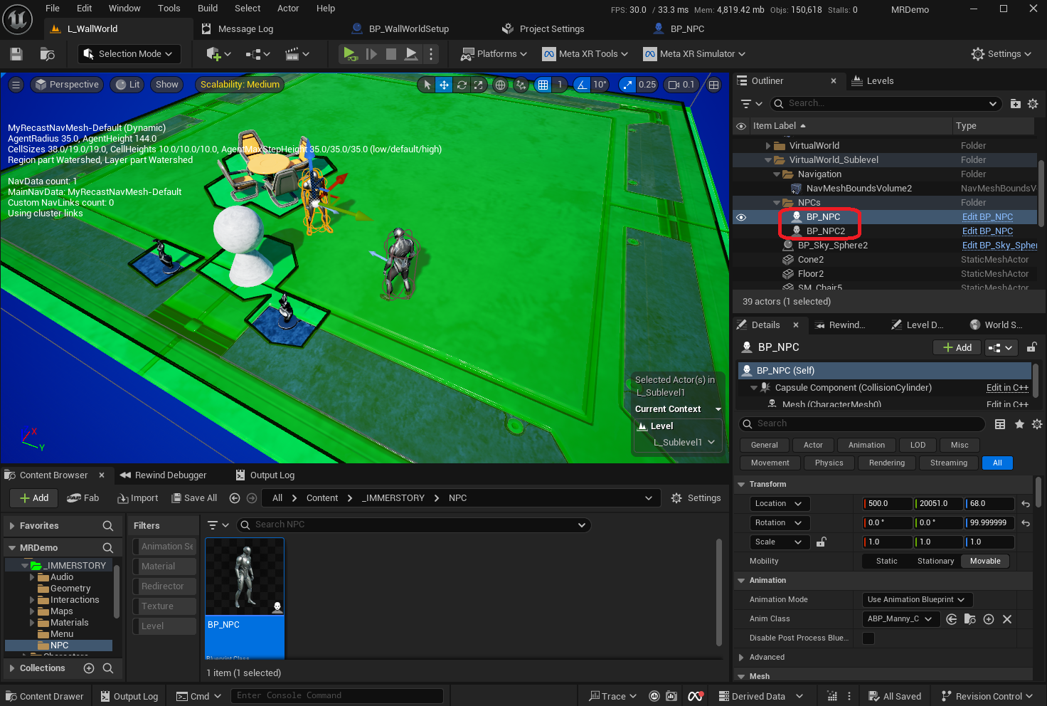 Add NPCs to the sublevel